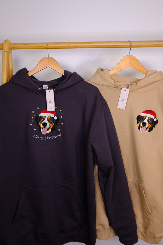 Hoodie - Personaliziran božični portret ljubljenčka